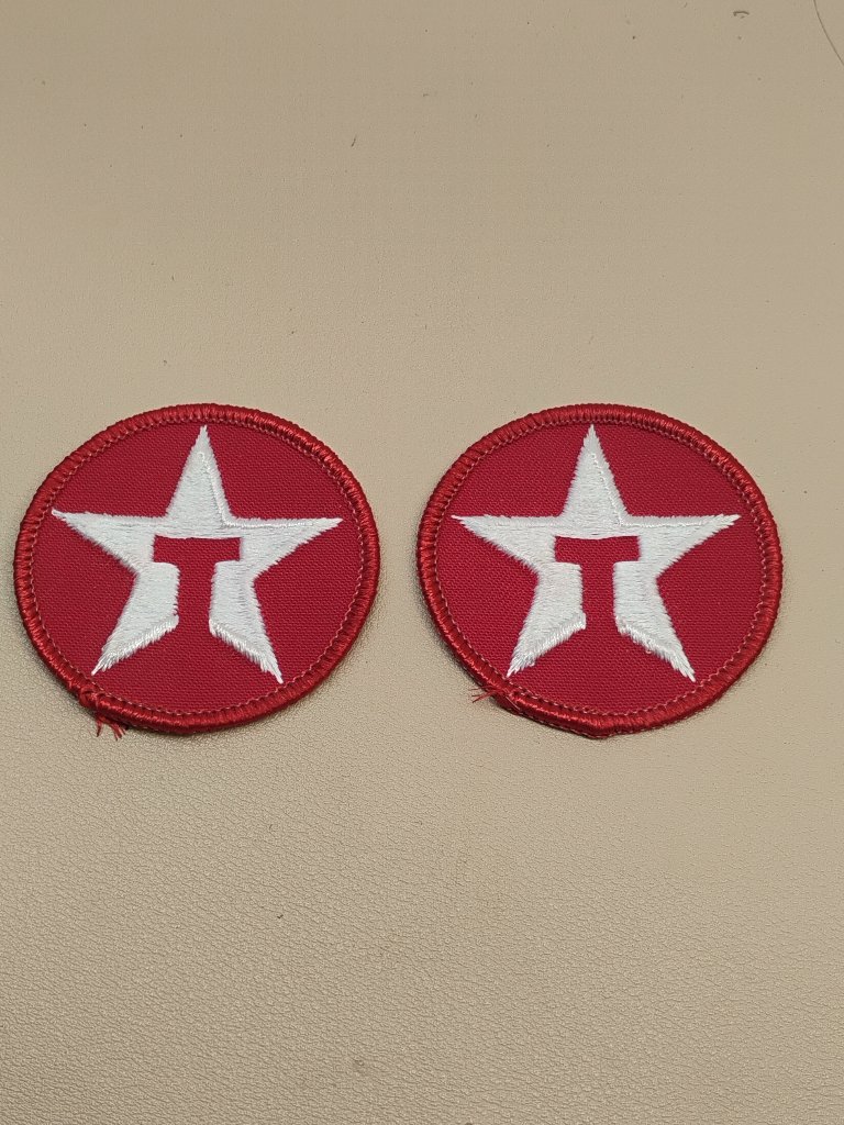 Lot Of 2 Vintage Red Texaco Embroidered Patch Gas Station Oil 80s 90s Y2k